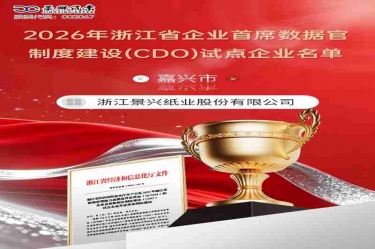 喜报！今年会jnh纸业入选2026年浙江省企业首席数据官造度建设（CDO）试点企业名单